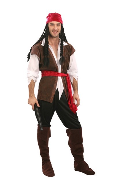  Caribbean Pirate Mens Fancy Dress Costume